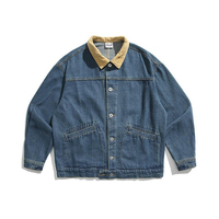 Veste en jean décontractée à logo personnalisé, best-seller, en coton, bleu vintage, à manches longues, pour hommes