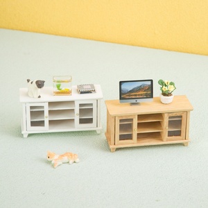 1:12 Miniature DIY Wood Toy Set for Dollhouse <b>Sideboard</b> & TV <b>Cabinet</b> Combination for TV & Furniture <b>Display</b> - Product Image 4