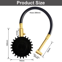 Manomètre de pression des pneus professionnel de type cadran avec tuyau, haute précision, dégonfleur et testeur analogique pour voiture, camion, SUV avec sac