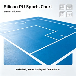Inolp New Arrival High Stability Anti-Slip Surface 10mm Thick Silicon PU <b>Rubber</b> Sport Court <b>Spray</b> Running Track Flooring Sports - Product Image 1