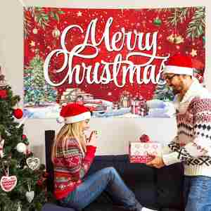 Custom Printed Christmas Polyester <b>Banner</b> High Quality Waterproof for Home Shop Outdoor Mall Party Festival Decoration - Product Image 6