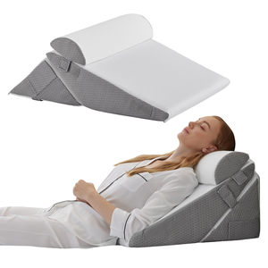 Juego de 3 Almohadas Ortopédicas Ajustables en Forma de <span class=keywords><strong>Cuña</strong></span>, Almohada de Espuma en Forma de <span class=keywords><strong>Cuña</strong></span> para Soporte de Espalda, Piernas y Rodillas - Product Image 1
