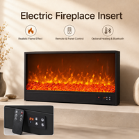 Insert de cheminée électrique 2D moderne avec télécommande, flamme réglable et affichage 7 couleurs en option