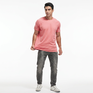 T-shirts en coton élastique doux, coupe classique, t-shirts unis classiques, col rond, 100% coton respirant, t-shirts pour hommes - Product Image 1