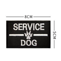 Écusson thermocollant brodé avec empreinte de patte 'Ne pas caresser' pour harnais de chien de compagnie et carte d'identification pour chien d'assistance écologique, avec fixation Velcro