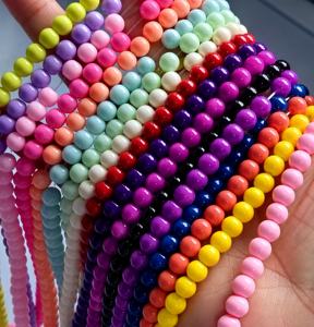 Perles de <span class=keywords><strong>verre</strong></span> opaques à trou droit de 3-18 mm, sans trace, avec un bon <span class=keywords><strong>traitement</strong></span> du trou, perles rondes en vrac pour la fabrication de bracelets DIY pour enfants - Product Image 2