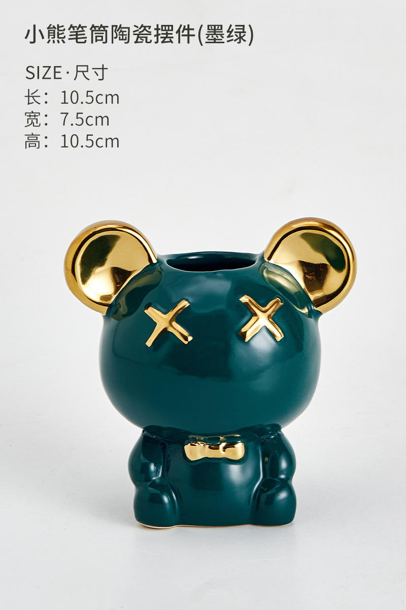 Porte-stylo en or vert