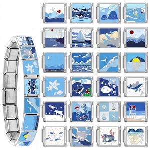 Charms Module Handmade Ocean Series DIY Italian-Style Modular Electroplated Guangdong-Made <b>Bracelet</b> Detachable Stretchy - Product Image 3