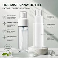 Flacon pulvérisateur à fine brume PET 100ml 120ml 150ml, épaule ronde, cylindrique, pour cosmétiques, soins de la peau, hydrolats