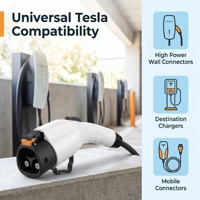 Adaptateur de charge Tesla vers J1772 avec câble, 60A 14,4kW, max 250V AC, IP65, pour véhicules électriques J1772, utilisable avec chargeur de destination Tesla