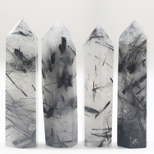 Offre Spéciale Cristal Baguette Point Guérison Énergie Reiki <span class=keywords><strong>Noir</strong></span> Rutile Tourmaline Point - Product Image 1