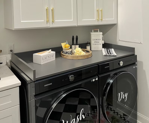 Étagère supérieure noire étanche pour <span class=keywords><strong>machine</strong></span> à <span class=keywords><strong>laver</strong></span>, plateau de rangement pour comptoir de buanderie pour lave-linge et sèche-linge - Product Image 2