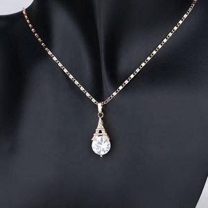 Joyería de Lujo HD, Joyería Laminada en Oro de 18k, Circonia Blanca, Grandes Piedras, Conjuntos de Joyería, Aretes y Collar - Product Image 5