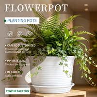 Pot de fleurs en résine moderne et durable pour l'intérieur et l'extérieur avec trou de drainage, capacité de 7,94 L pour les plantes bonsaï, succulentes et pothos