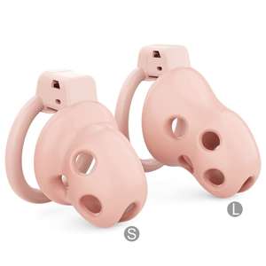 Di alta qualità Design in Silicone morbido blocco di castità maschile di piccole dimensioni impermeabile SM astinenza CB pene blocco Bondage con <span class=keywords><strong>6</strong></span> anelli Set - Product Image 5