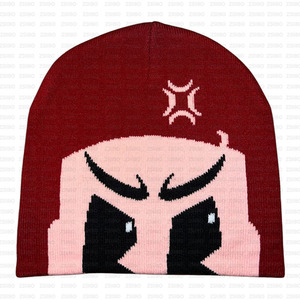 Hình ảnh giản dị Thêu 3D chống lạnh ấm áp Halloween Y2K phong cách dệt kim áo thun mũ vui nhộn dễ thương biểu cảm hoạt hình - Product Image 4