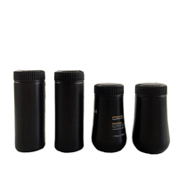 Conteneurs miniatures cylindriques noirs personnalisables de 100 ml pour poudre libre, cosmétiques vides en plastique PET HDPE avec bouchon à vis pour shampoing