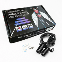 2 pièces Projecteur LED de soubassement pour moto, effet ailes d'ange, lumière fantôme, feux de bienvenue Goldwing, feux arrière de freinage, lampe décorative modifiée