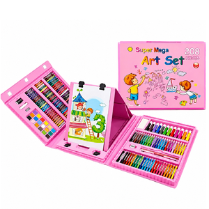 Fournitures artistiques pour enfants, ensemble de papeterie pour enfants, fournitures artistiques pour enfants, 208 pièces, ensemble de crayons de couleur, ensemble de dessin, ensemble artistique, LT460206 - Product Image 2