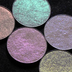 Highly Pigmented Private Label Pressed Highlighter Makeup Duochrome Metallic Highlighter Powder Custom Label Diamond Highlighter