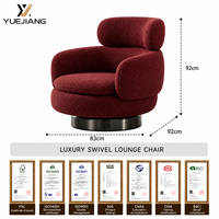 Fauteuil pivotant individuel Vivienne, design moderne et écologique, fait main, pour la maison, le bureau, la salle à manger et le salon