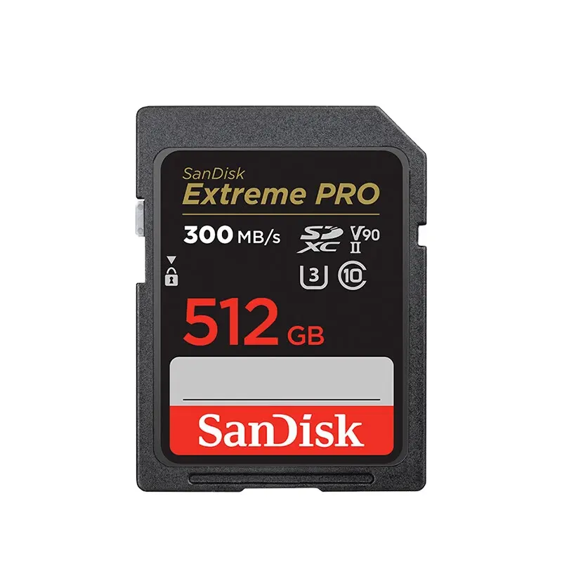 Originale SanDisk SD Extreme Pro 8K V90 300 MB/s scheda di memoria SD 64GB 256GB 512GB schede di memoria SD UHS-II per fotocamera 8K