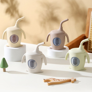 Gobelet d'apprentissage <span class=keywords><strong>en</strong></span> silicone sans BPA avec <span class=keywords><strong>paille</strong></span> pour bébé, anti-fuite, pour l'eau, pour tout-petits - Product Image 2