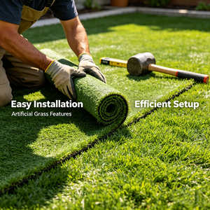 Terrain de sport extérieur professionnel 11v11, ensemble <span class=keywords><strong>complet</strong></span>, <span class=keywords><strong>gazon</strong></span> artificiel + buts de football pleine taille - Durable, respectueux de l'environnement, hauteur de la nappe 50 mm - Product Image 4