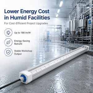 ไฟ LED กันน้ำ 40W แบบ Tri-Proof IP65 ป้องกันฝุ่นละออง รับประกัน 5 ปี เหมาะสำหรับโรงงานที่มีความชื้นสูง โรงงานแปรรูปอาหาร โกดังเก็บสินค้า ไฟส่องสว่างในลานจอดรถ - Product Image 4
