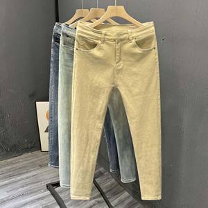 <span class=keywords><strong>กางเกง</strong></span>ยีนส์ทรงขาบานสีสันตัดกัน สไตล์สตรีทแวร์คุณภาพสูงสำหรับผู้ชาย ทรงตรงลำลอง ระบายอากาศได้ดี เหมาะสำหรับฤดูใบไม้ร่วง - Product Image 3