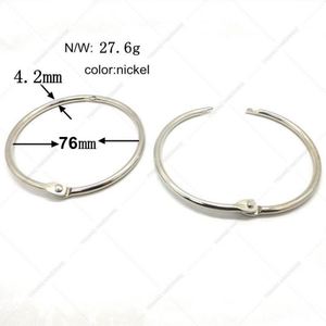 Yiwang แหวนเงินนิเกิลชุบเงิน3นิ้วแหวนใบหลวมสำหรับผูกหนังสือ - Product Image 3