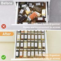 Bambou 4 Niveaux Étagères À Épices Plateau Assaisonnement Conteneurs Porta Temperos Épice Tiroir Organisateur Avec 24 Pots À Épices Pour La Cuisine
