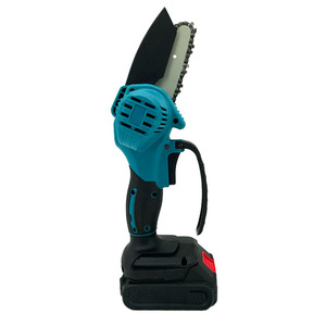 Mini tronçonneuse sans fil portable en plastique, personnalisable OEM, fabriquée à la main, de qualité industrielle, pour le travail du bois, avec batterie au lithium 21V - Product Image 1