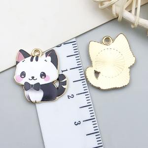 Abalorios de gato esmaltados de Metal coloridos para la fabricación de joyas DIY, abalorios de gato pequeño, pendientes, collar, pulsera, colgante, manualidades DIY - Product Image 4