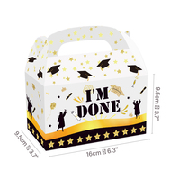 Boîte-cadeau en papier pliable Portable 50 pièces, boîtes à bonbons, emballage de remise de diplôme, boîtes en papier Kraft pour décorations de diplôme