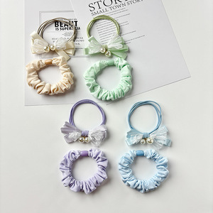 Coletero Elástico con Lazo de Perlas Xinyue, Color Beige, Azul, Morado y Verde, para Uso Diario - Product Image 2