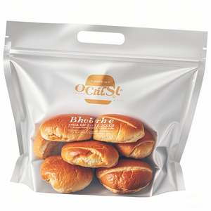 Plastic Zip Lock <b>Bag</b> Custom 450g Large Loaf Hot Chicken Sliced Bread <b>Bags</b> with Handle Resealable Packing - Product Image 5