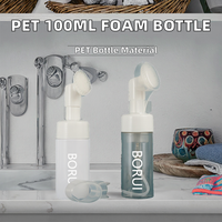 Bouteilles en mousse écologiques conçues pour les brosses nettoyantes pour le visage, flacons en plastique vides avec impression sérigraphique, pulvérisateur à pompe PET, Guangdong Little