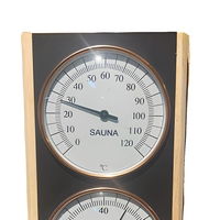 Termometer Higrotermograf Kayu Solid Abachi Desain Modern untuk Sauna