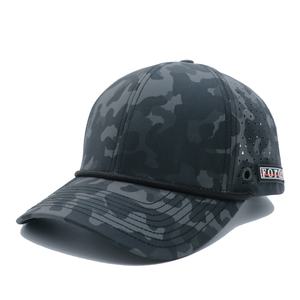 Casquette de golf unisexe respirante et imperméable à 6 panneaux découpés au laser, avec logo en caoutchouc, motif chevrons, en mélange polyester/spandex, quatre couleurs - Product Image 2