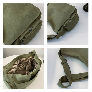 Bolso de hombro informal de lona para mujer de gran capacidad, bolso de estudio para estudiantes universitarios, bolso de viaje, bolso cruzado ligero - Product Image 5
