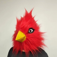 Halloween Red Bird Cartoon Funny Headgear Head Mask Novelty Costume Party Face Mask Cosplay Latex Custom Design Mask