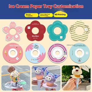 ที่ใส่โคนไอศกรีมแบบกันน้ำหยด ปรับแต่งได้ ออกแบบโลโก้สร้างสรรค์ ชุดที่ใส่กระดาษรูปไข่ขนาดเล็ก <span class=keywords><strong>กระดาษ</strong></span>กรอบสำหรับพิมพ์ - Product Image 3