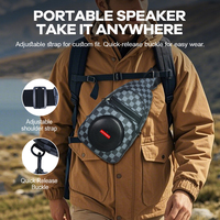 Haut-parleur de sac à dos avec LED RGB pour Bluetooth 5.0, 15W, batterie 3500mAh, prise en charge USB/TF/AUX/FM/TWS