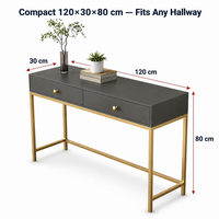 Meuble d'entrée mural avec rangement arrière, étagère longue et étroite en métal, mobilier de salon moderne au design simple, vente en gros