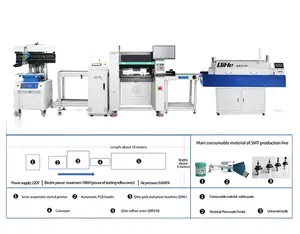 Machine d'impression d'écran d'imprimante de pâte à souder SMT de pochoir de carte de circuit imprimé de ligne de production de lieu de sélection entièrement automatique à grande vitesse