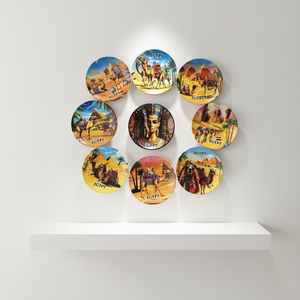 Plato de Cerámica Personalizado con Diseño de Camello, Pirámide y Faraón de <span class=keywords><strong>Egipto</strong></span>, Estilo Art Deco, Forma Personalizada, Recuerdo Hecho a Mano, Imán para Refrigerador - Product Image 3