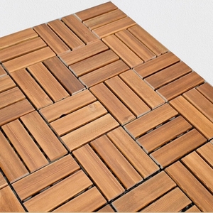 2025 New Arrivals 12 Slats Carbonized Pine Interlocking Patio Deck <b>Tiles</b> for Outdoor Wood Floor <b>Covering</b> - Product Image 3