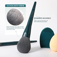 Juego de 17 brochas de maquillaje profesional, kit de herramientas de belleza, estera de limpieza, esponja de maquillaje, polvo facial, brocha para sombra de ojos, juego de brochas de maquillaje