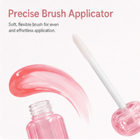 Gloss à lèvres personnalisé pour mariage, marque privée, naturel, anti-adhésif, avec logo, couvercle plat transparent rose circulaire